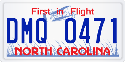 NC license plate DMQ0471