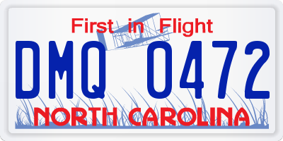 NC license plate DMQ0472