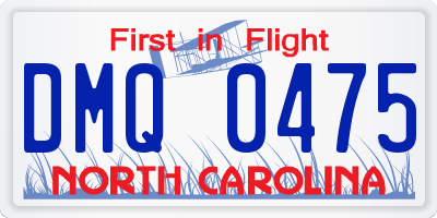 NC license plate DMQ0475