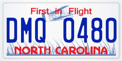 NC license plate DMQ0480