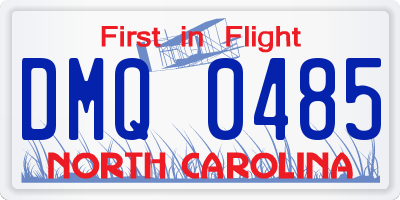 NC license plate DMQ0485