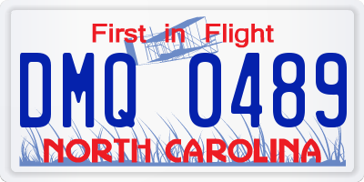 NC license plate DMQ0489