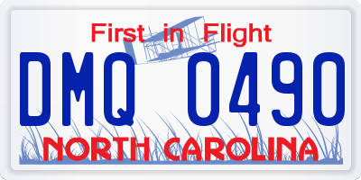 NC license plate DMQ0490