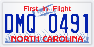 NC license plate DMQ0491