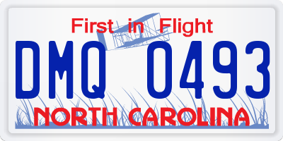 NC license plate DMQ0493