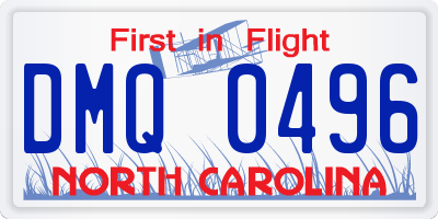 NC license plate DMQ0496