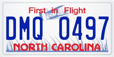 NC license plate DMQ0497