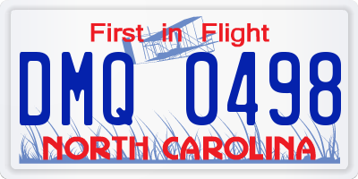 NC license plate DMQ0498