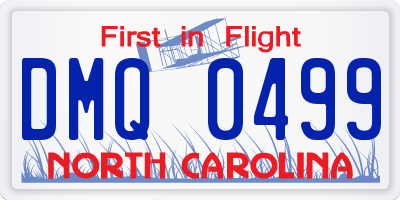 NC license plate DMQ0499