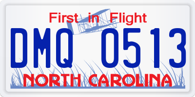 NC license plate DMQ0513