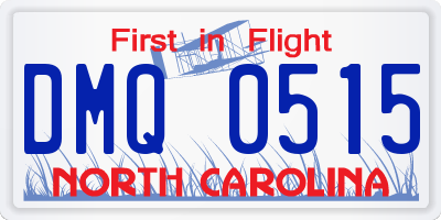 NC license plate DMQ0515