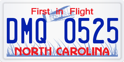 NC license plate DMQ0525