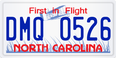 NC license plate DMQ0526