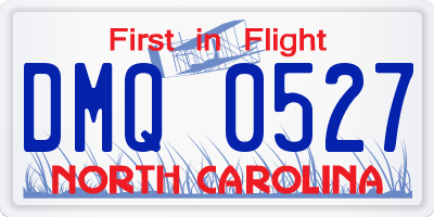 NC license plate DMQ0527