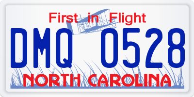 NC license plate DMQ0528