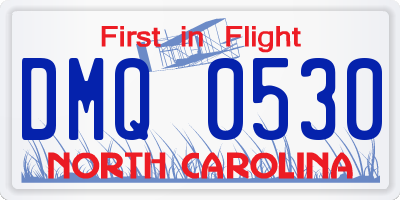 NC license plate DMQ0530