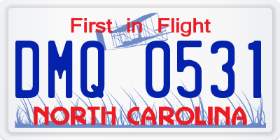 NC license plate DMQ0531