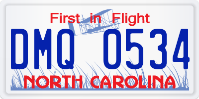 NC license plate DMQ0534