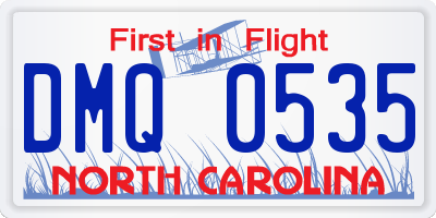 NC license plate DMQ0535