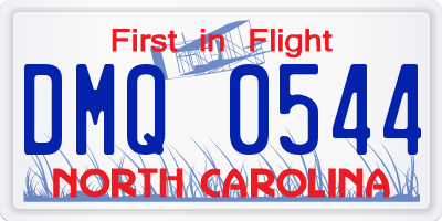 NC license plate DMQ0544