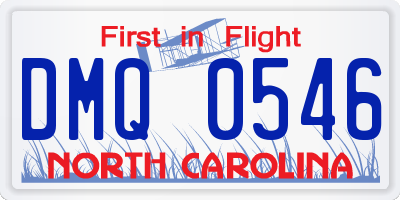 NC license plate DMQ0546