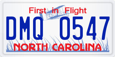 NC license plate DMQ0547