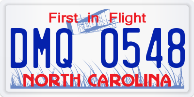 NC license plate DMQ0548