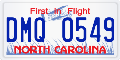 NC license plate DMQ0549