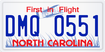 NC license plate DMQ0551