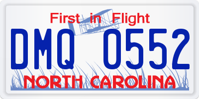 NC license plate DMQ0552