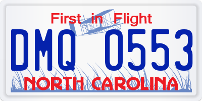 NC license plate DMQ0553