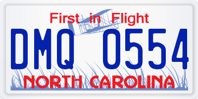 NC license plate DMQ0554