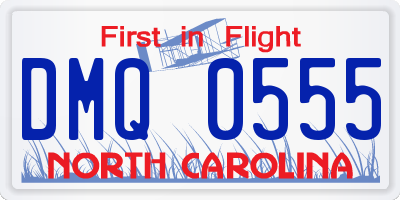 NC license plate DMQ0555