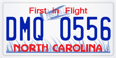 NC license plate DMQ0556