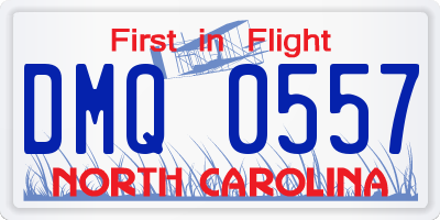 NC license plate DMQ0557