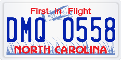 NC license plate DMQ0558