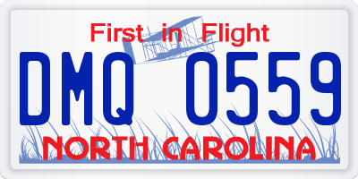 NC license plate DMQ0559