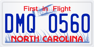 NC license plate DMQ0560