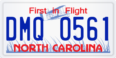 NC license plate DMQ0561