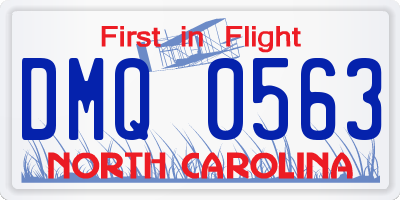 NC license plate DMQ0563