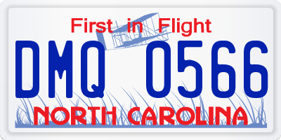 NC license plate DMQ0566