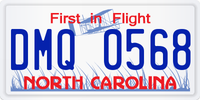 NC license plate DMQ0568