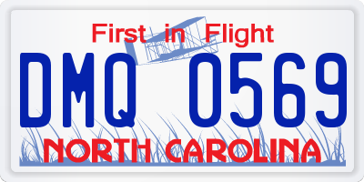 NC license plate DMQ0569