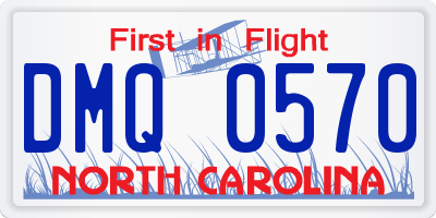 NC license plate DMQ0570