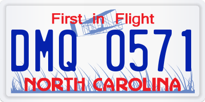 NC license plate DMQ0571