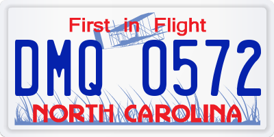 NC license plate DMQ0572