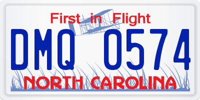 NC license plate DMQ0574