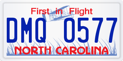 NC license plate DMQ0577