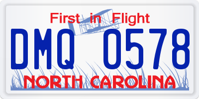 NC license plate DMQ0578