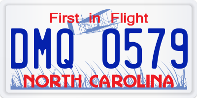 NC license plate DMQ0579